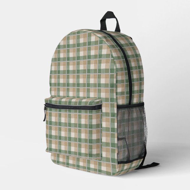 Tartan Bedruckter Rucksack (Rückseitige Ecke Rechts)