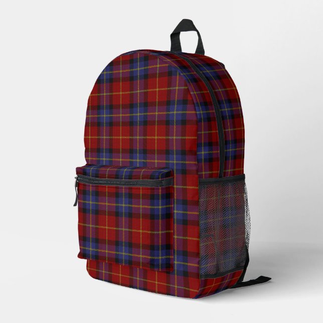Tartan Bedruckter Rucksack (Rückseitige Ecke Rechts)