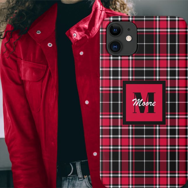 Tartan - Black Lumberjack Red and Off White Case-Mate iPhone Hülle (Tartan - Black Lumberjack Red and Off White by Leapfroglisics Shop)