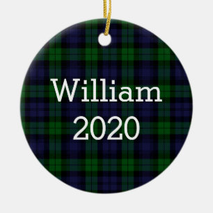 Tartan Black Watch Kariert Personalisiert Keramik Ornament