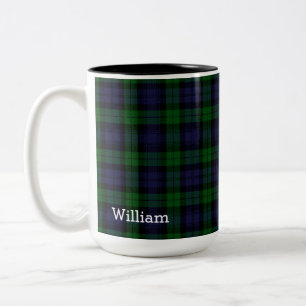 Tartan Black Watch Kariert personalisiert Zweifarbige Tasse