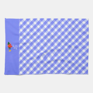 Tartan Blau einfaches Wildblumenmuster Geschirrtuch