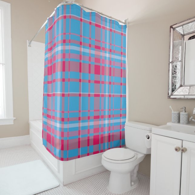 Tartan blau und rot duschvorhang (Beispiel)