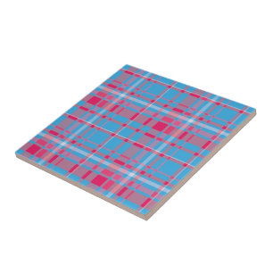Tartan blau und rot fliese