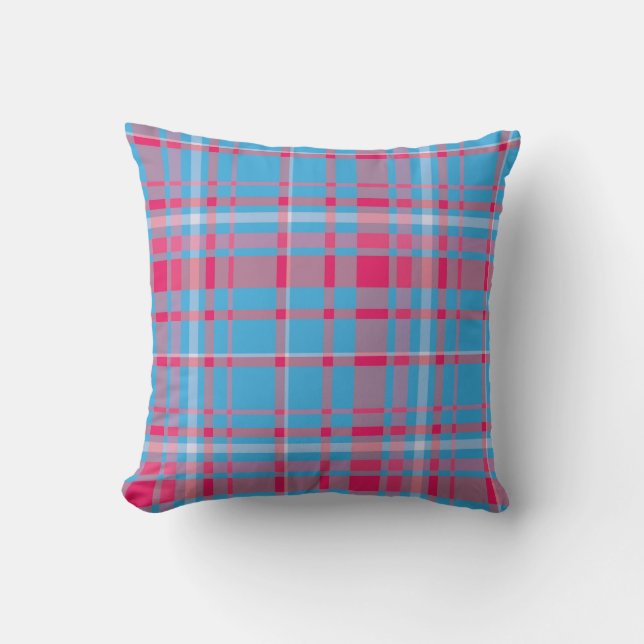 Tartan blau und rot kissen (Vorderseite)