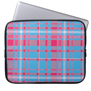 Tartan blau und rot laptopschutzhülle