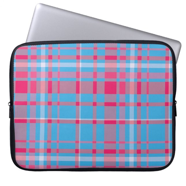 Tartan blau und rot laptopschutzhülle (Vorderseite)
