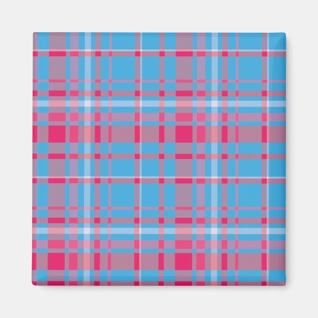 Tartan blau und rot magnet (Vorne)