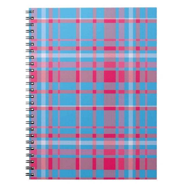 Tartan blau und rot notizblock (Vorderseite)