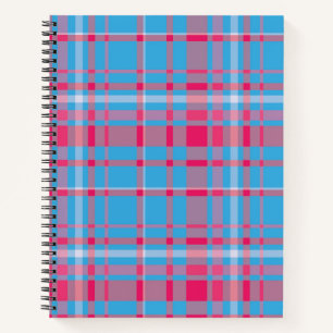 Tartan blau und rot notizbuch