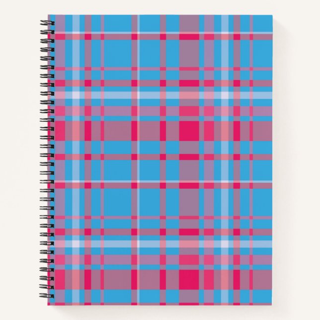 Tartan blau und rot notizbuch (Vorderseite)