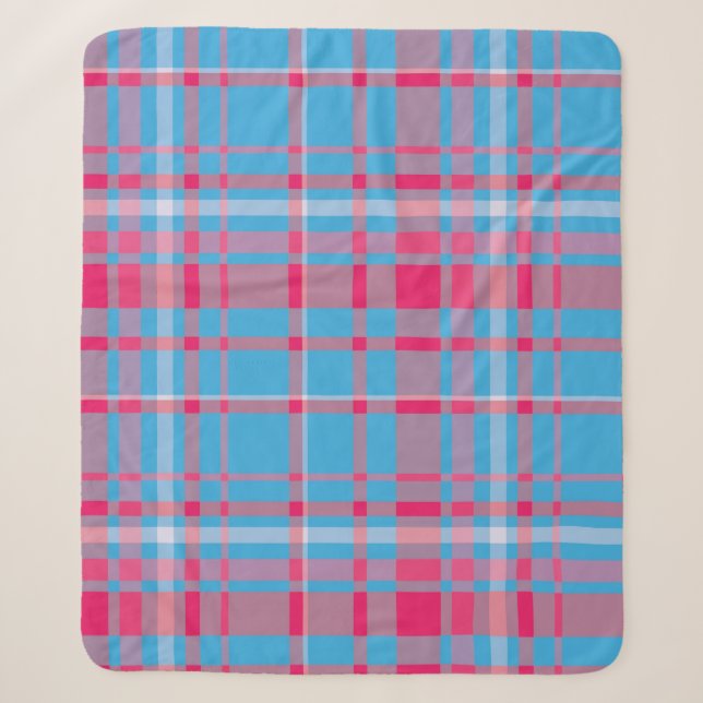 Tartan blau und rot sherpadecke (Vorderseite)