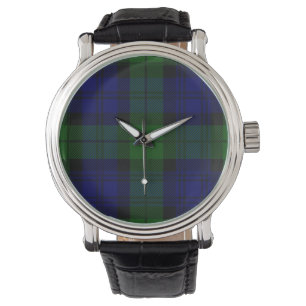 Tartan Blue Green Kariert Armbanduhr
