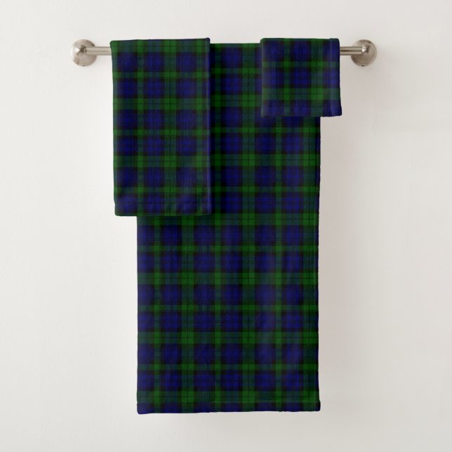Tartan Blue Green Kariert Badhandtuch Set (Insitu)