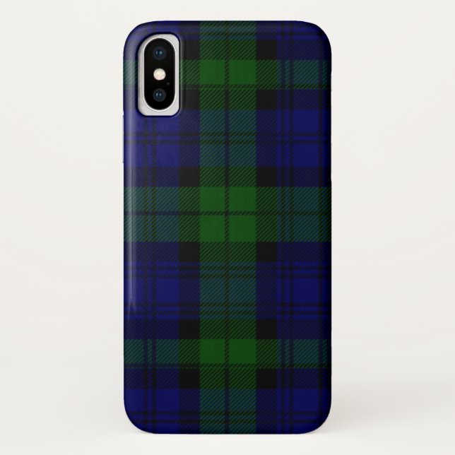 Tartan Blue Green Kariert Case-Mate iPhone Hülle (Rückseite)