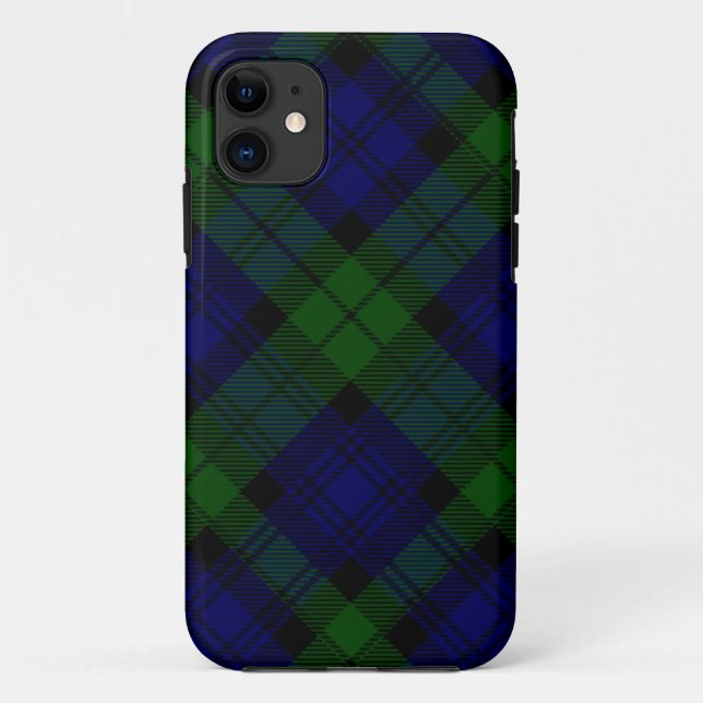 Tartan Blue Green Kariert Case-Mate iPhone Hülle (Rückseite)