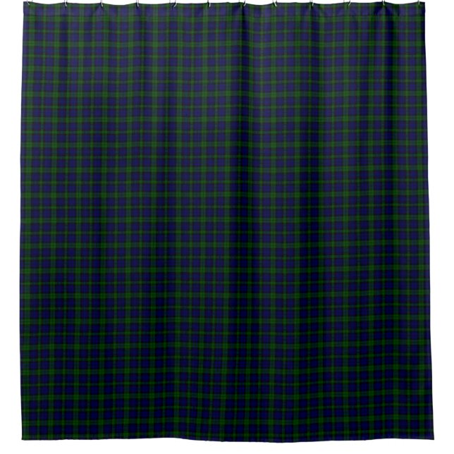 Tartan Blue Green Kariert Duschvorhang (Vorderseite)