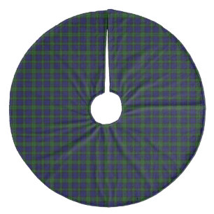 Tartan Blue Green Kariert Fleece Weihnachtsbaumdecke