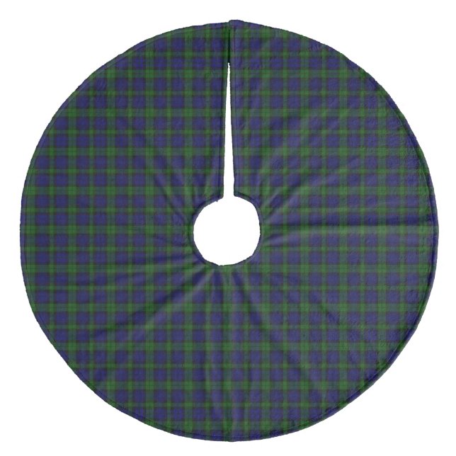 Tartan Blue Green Kariert Fleece Weihnachtsbaumdecke (Vorderseite)