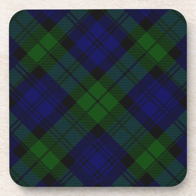Tartan Blue Green Kariert Getränkeuntersetzer (Vorderseite)
