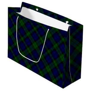 Tartan Blue Green Kariert Große Geschenktüte