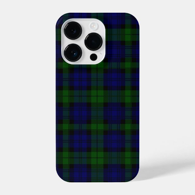 Tartan Blue Green Kariert iPhone Hülle (Rückseite)
