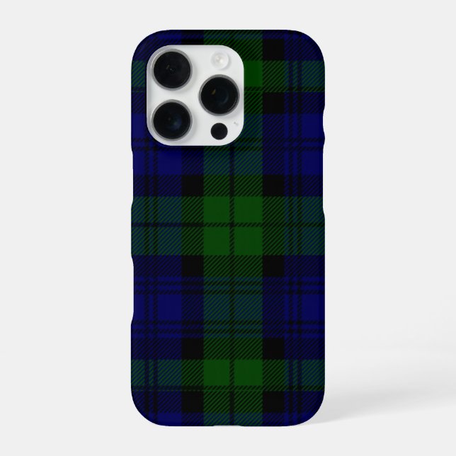 Tartan Blue Green Kariert iPhone Hülle (Rückseite)