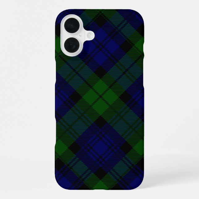 Tartan Blue Green Kariert iPhone Hülle (Rückseite)