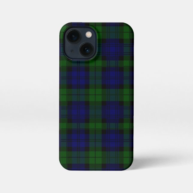 Tartan Blue Green Kariert iPhone Hülle (Rückseite)