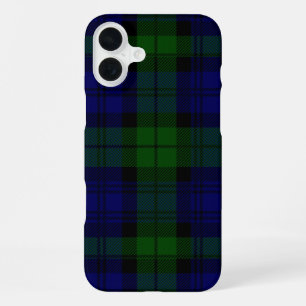 Tartan Blue Green Kariert iPhone 16 Plus Hülle