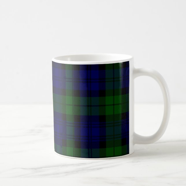 Tartan Blue Green Kariert Kaffeetasse (Rechts)