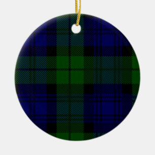 Tartan Blue Green Kariert Keramikornament
