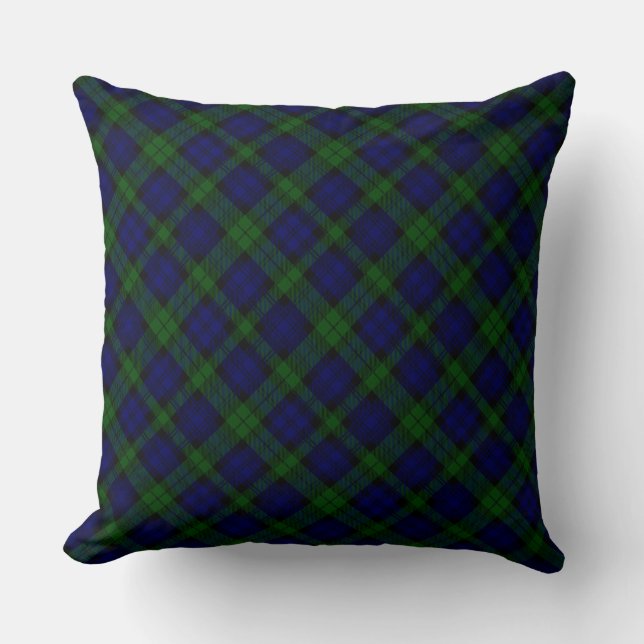 Tartan Blue Green Kariert Kissen (Vorderseite)