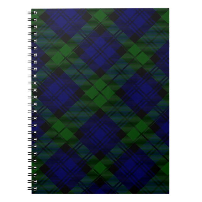 Tartan Blue Green Kariert Notizblock (Vorderseite)
