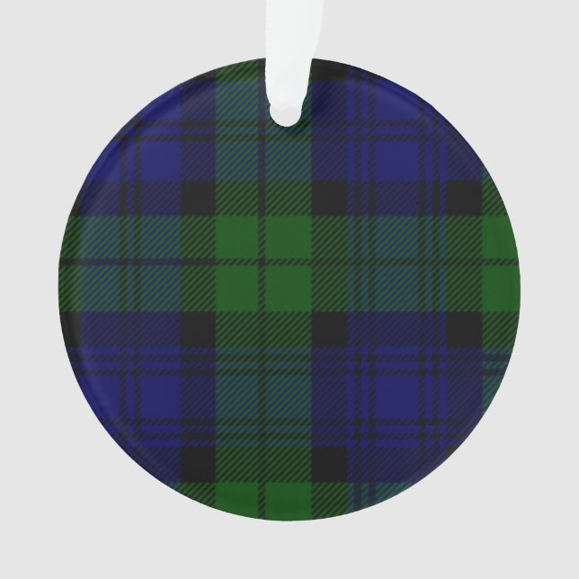 Tartan Blue Green Kariert Ornament (Vorderseite)