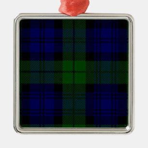 Tartan Blue Green Kariert Ornament Aus Metall