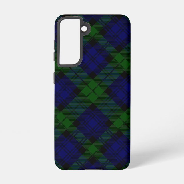 Tartan Blue Green Kariert Samsung Galaxy Hülle (Rückseite)