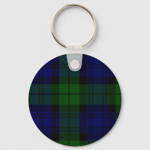 Tartan Blue Green Kariert Schlüsselanhänger