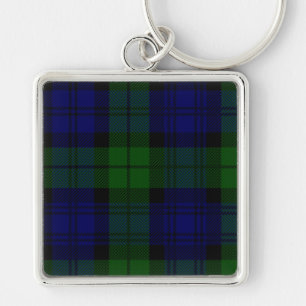 Tartan Blue Green Kariert Schlüsselanhänger