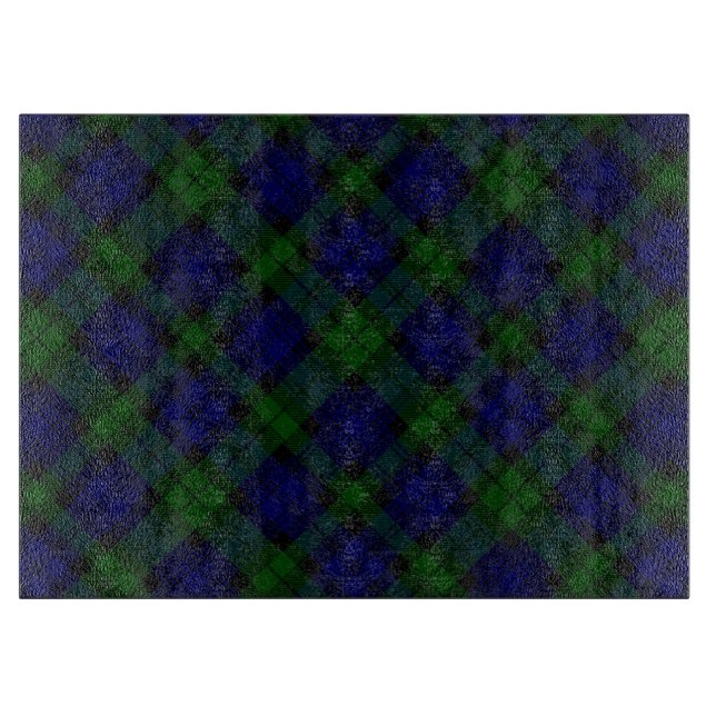 Tartan Blue Green Kariert Schneidebrett (Vorderseite)
