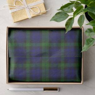 Tartan Blue Green Kariert Seidenpapier