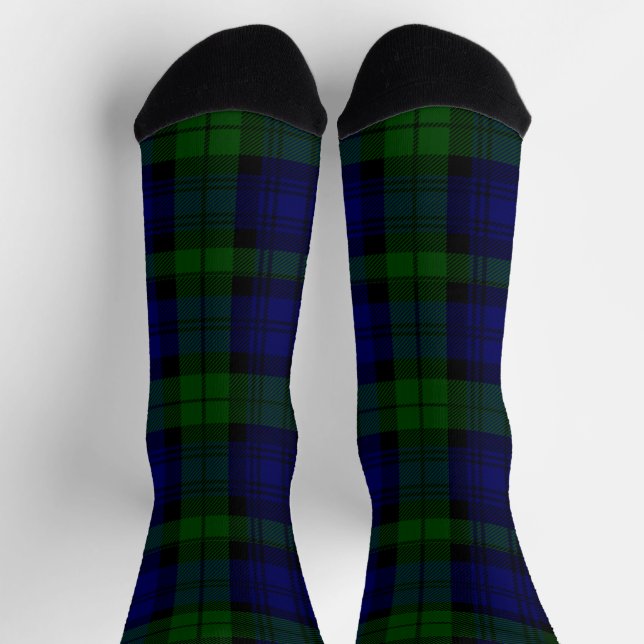 Tartan Blue Green Kariert Socken (Oben)