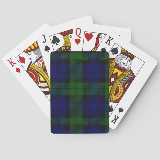 Tartan Blue Green Kariert Spielkarten (Rückseite)
