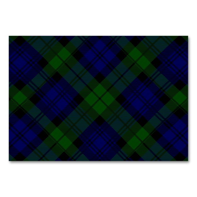 Tartan Blue Green Kariert Tischnummer (Vorderseite)