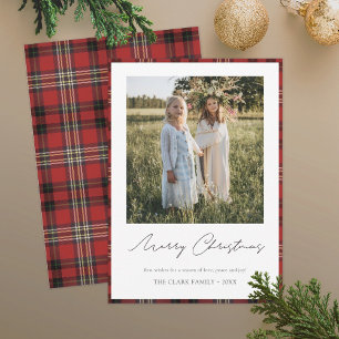 Tartan Border/Back Happy Holidays Fotokarte Feiertagskarte