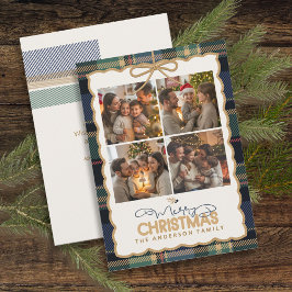 Tartan Border Christmas 4 Foto Template ID1141B Feiertagskarte
