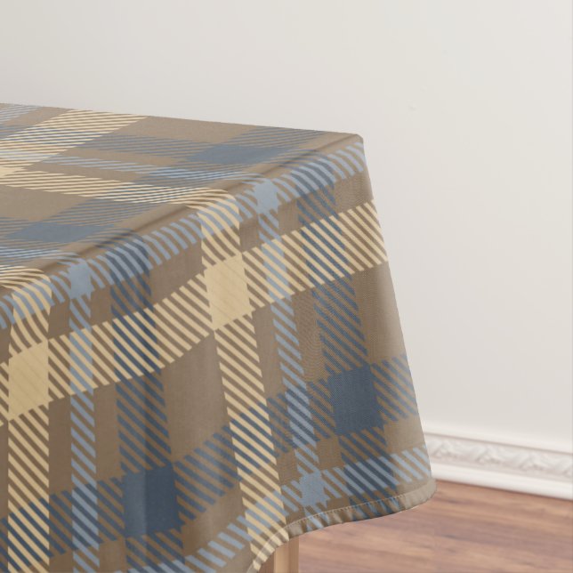 Tartan - Braun, Blau und Sand Tischdecke (Beispiel)