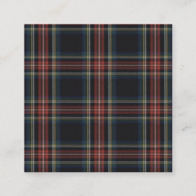 Tartan Business Card Quadratische Visitenkarte (Vorderseite)