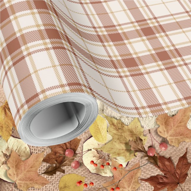 Tartan - Cement-Burnt Sienna-Rustikales Gold Geschenkpapier (Tartan -Cement- Burnt Sienna-Rustic Gold- Wrapping Paper Roll by Leapfroglisics Shop)
