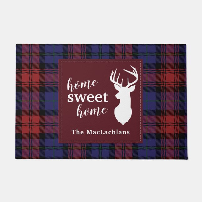 Tartan Christmas Clan MacLachlan Personalize Karie Fußmatte (Vorderseite)